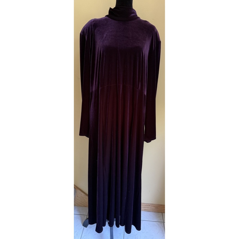 KC Spencer Purple Velvet Maxi Dress Size 22